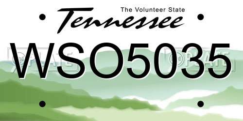 WSO5035 Tennessee License Plate