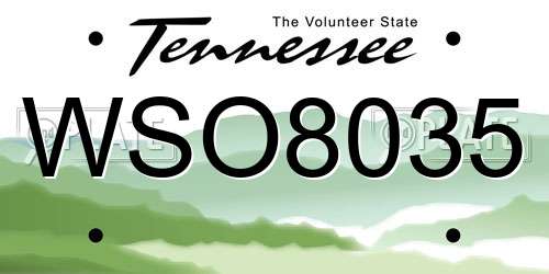 WSO8035 Tennessee License Plate