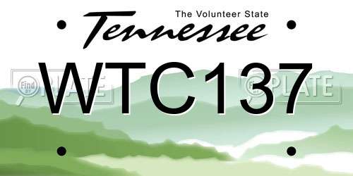 WTC137 Tennessee License Plate