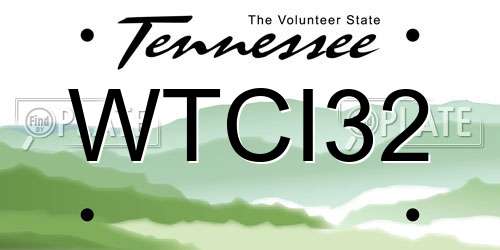 WTCI32 Tennessee License Plate