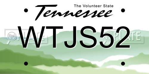 WTJS52 Tennessee License Plate