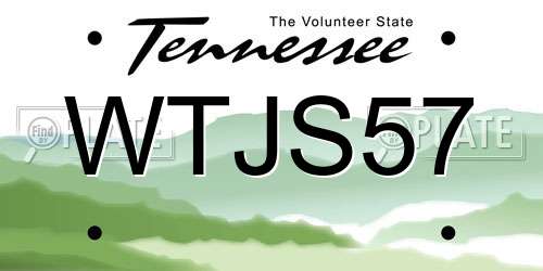 WTJS57 Tennessee License Plate