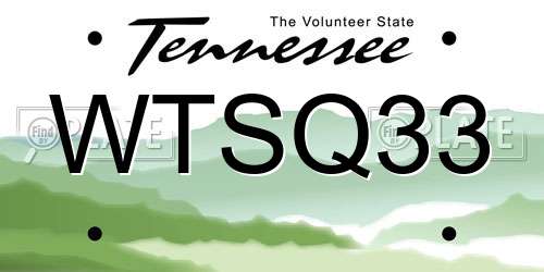 WTSQ33 Tennessee License Plate