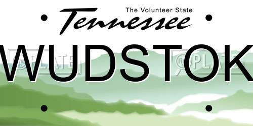 WUDSTOK Tennessee License Plate
