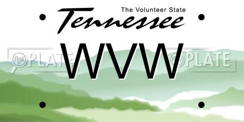 WVW Tennessee License Plate
