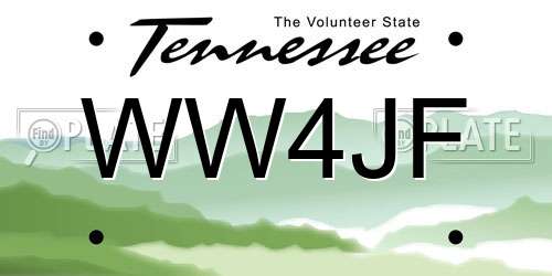 WW4JF Tennessee License Plate