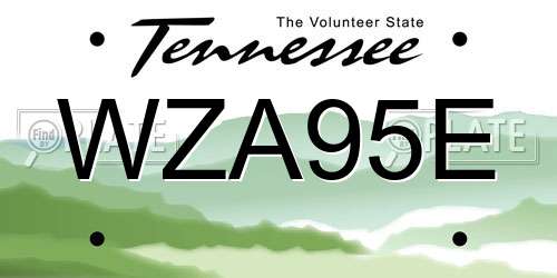 WZA95E Tennessee License Plate