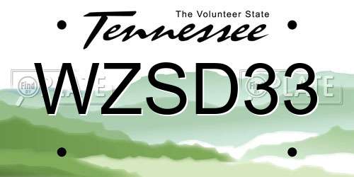 WZSD33 Tennessee License Plate