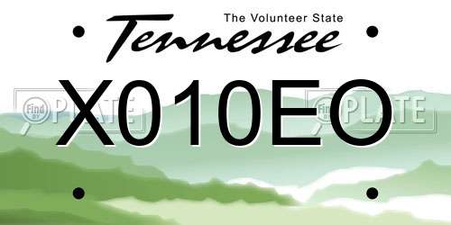X010EO Tennessee License Plate