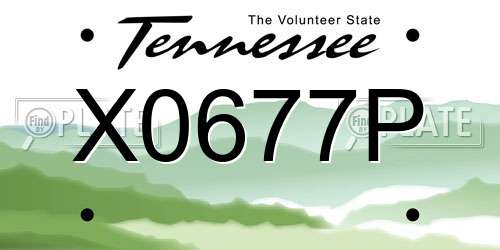 X0677P Tennessee License Plate