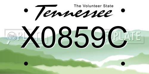 X0859C Tennessee License Plate