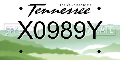 X0989Y Tennessee License Plate