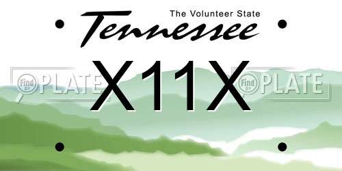 X11X Tennessee License Plate