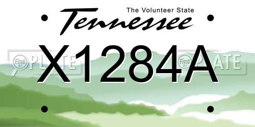 X1284A Tennessee License Plate