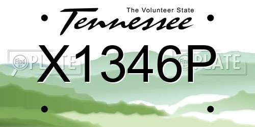 X1346P Tennessee License Plate