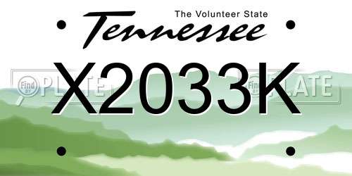 X2033K Tennessee License Plate