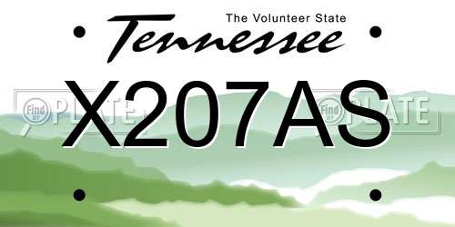 X207AS Tennessee License Plate