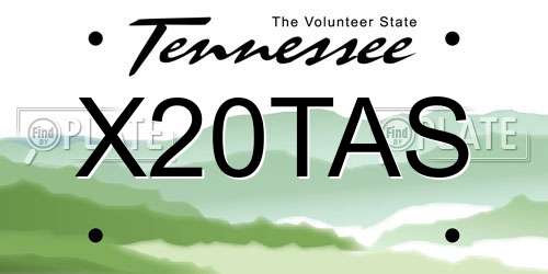 X20TAS Tennessee License Plate