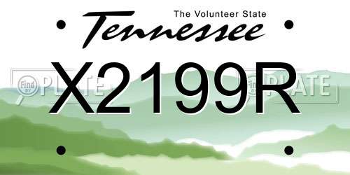 X2199R Tennessee License Plate