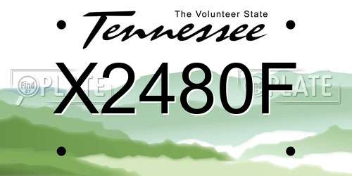 X2480F Tennessee License Plate