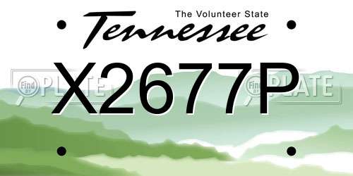 X2677P Tennessee License Plate