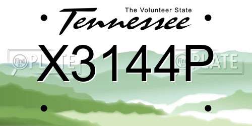 X3144P Tennessee License Plate