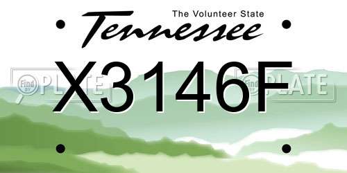 X3146F Tennessee License Plate