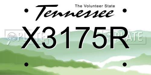 X3175R Tennessee License Plate