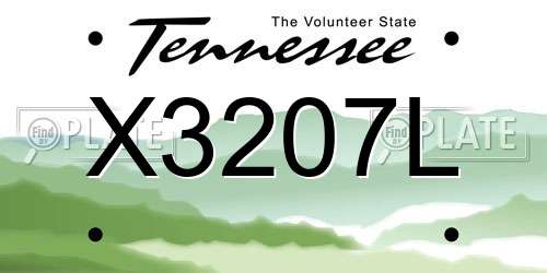 X3207L Tennessee License Plate