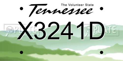X3241D Tennessee License Plate