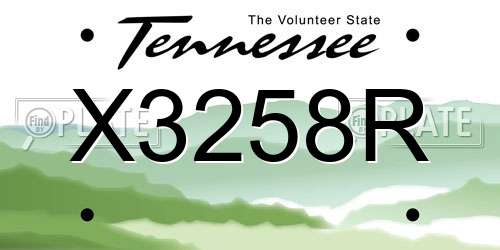 X3258R Tennessee License Plate