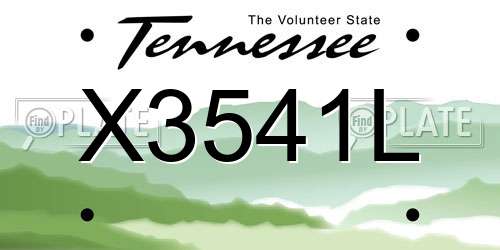 X3541L Tennessee License Plate
