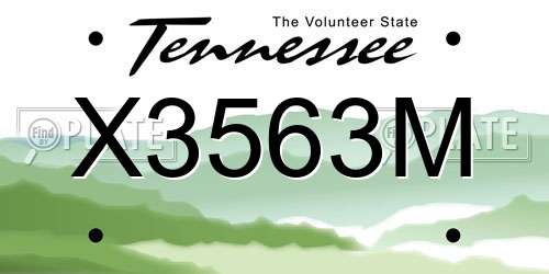 X3563M Tennessee License Plate