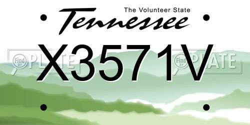 X3571V Tennessee License Plate