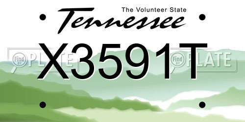 X3591T Tennessee License Plate
