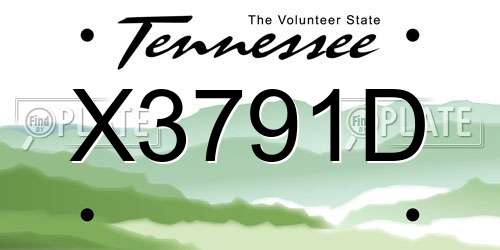 X3791D Tennessee License Plate