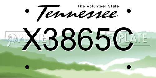 X3865C Tennessee License Plate
