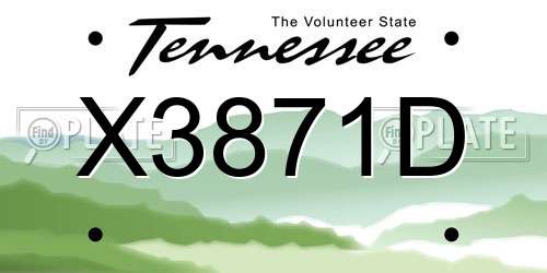 X3871D Tennessee License Plate