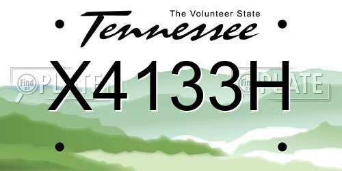 X4133H Tennessee License Plate