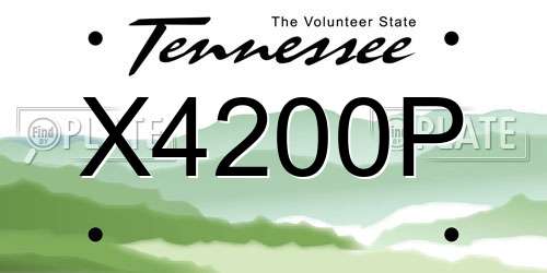 X4200P Tennessee License Plate