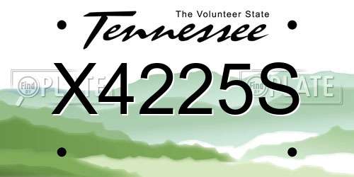 X4225S Tennessee License Plate