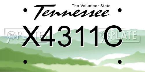 X4311C Tennessee License Plate