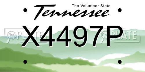 X4497P Tennessee License Plate