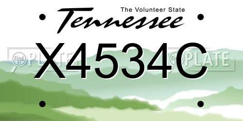 X4534C Tennessee License Plate