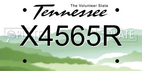 X4565R Tennessee License Plate