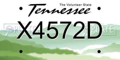 X4572D Tennessee License Plate