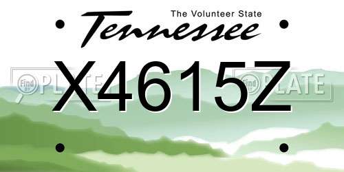 X4615Z Tennessee License Plate