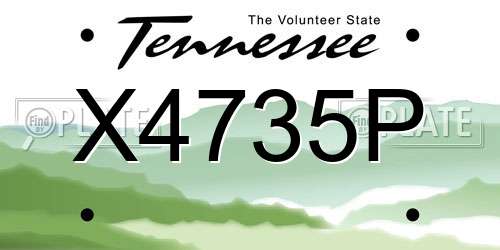 X4735P Tennessee License Plate