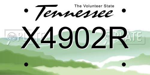 X4902R Tennessee License Plate