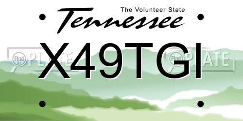 X49TGI Tennessee License Plate